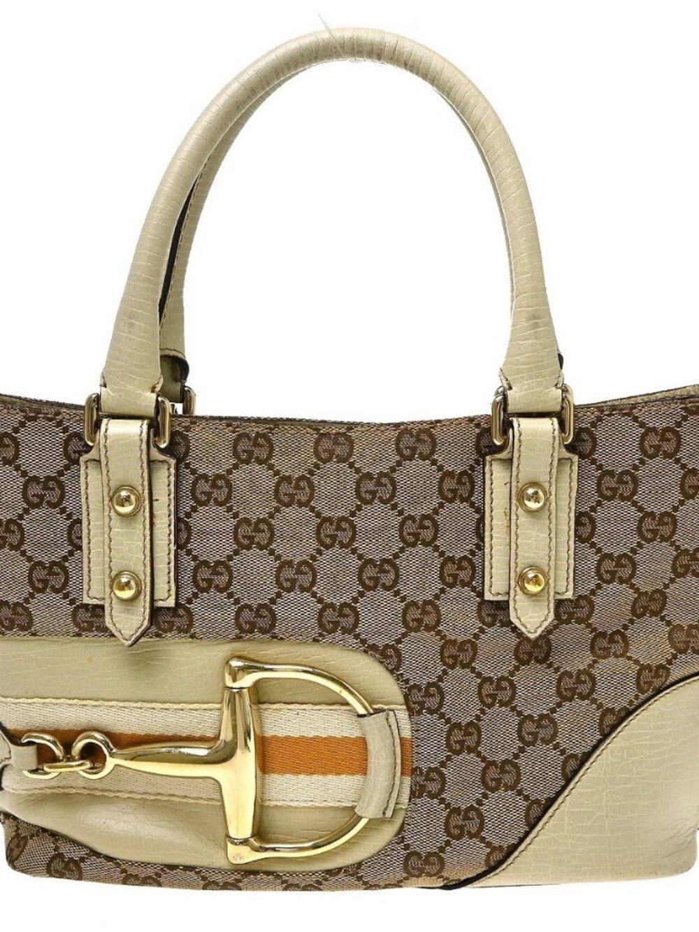 Gucci Beige Horsebit GG Shoulder Bag 137475 002404 NQ11461